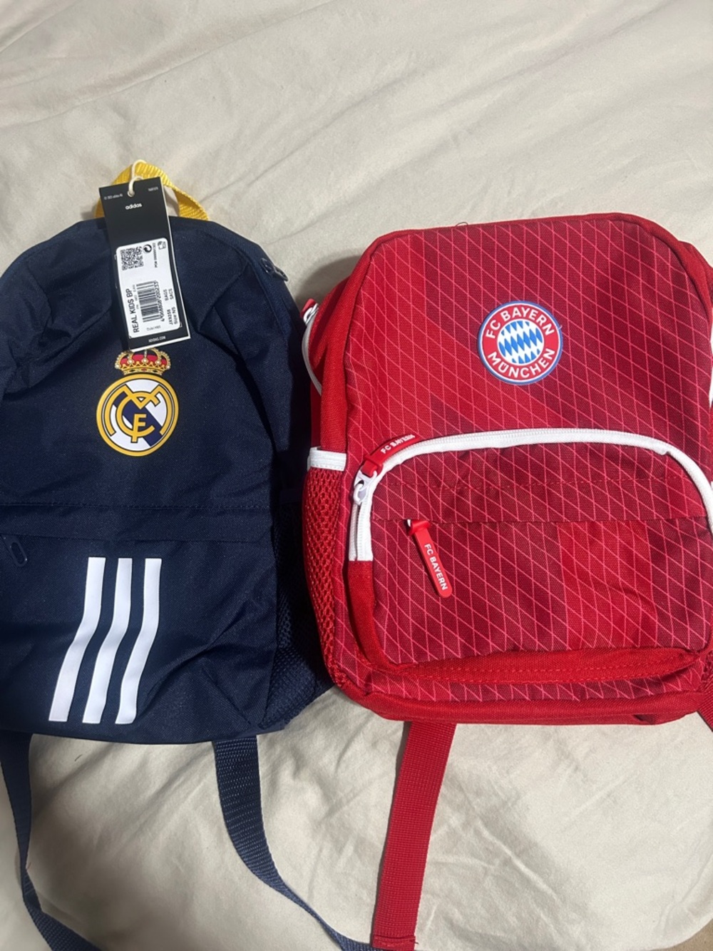 Real Madrid Navy Backpack & FC Bayern Red Kids Backpack